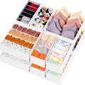 12 Pack Drawer Organizers for Clothing - 116 Compartments for Socks