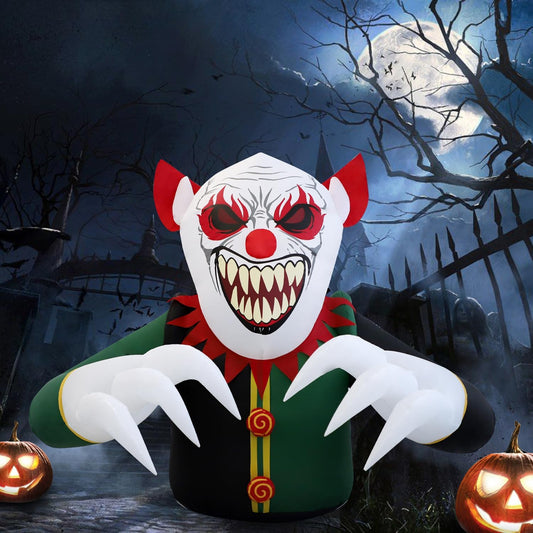 7.5ft Clown Halloween Inflatable Decoration for Spooky Fun