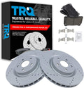 TRQ Front Performance Brake Pad & Rotor Kit - Quiet, Durable Stop
