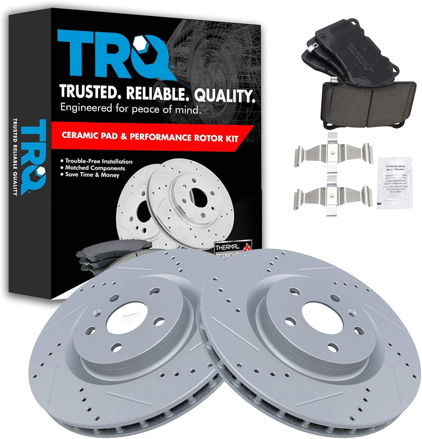 TRQ Front Performance Brake Pad & Rotor Kit for Buick Regal