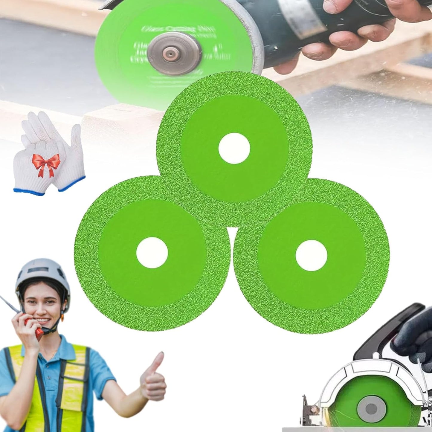 Diamond Glass Cutting Blade, Precision 4 Inch Disc for Angle Grinder