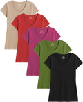Womens Cotton Stretch V Neck Color T Shirts - Multi Pack Comfort