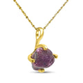 Natural raw ruby chain pendant necklace - Dainty July birthstone