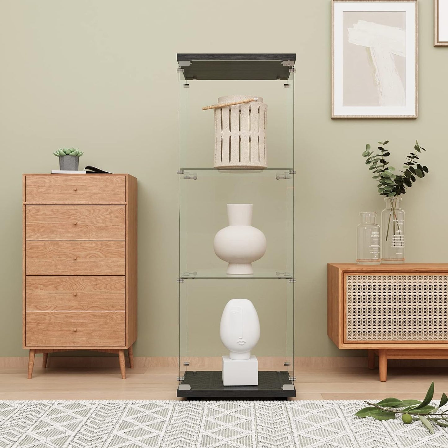LFT HUIMEI2Y Glass Display Cabinet with Lock for Home Use