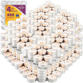 MontoPack Unscented Tea Light Candles 400 Pack - 4 Hour Burn