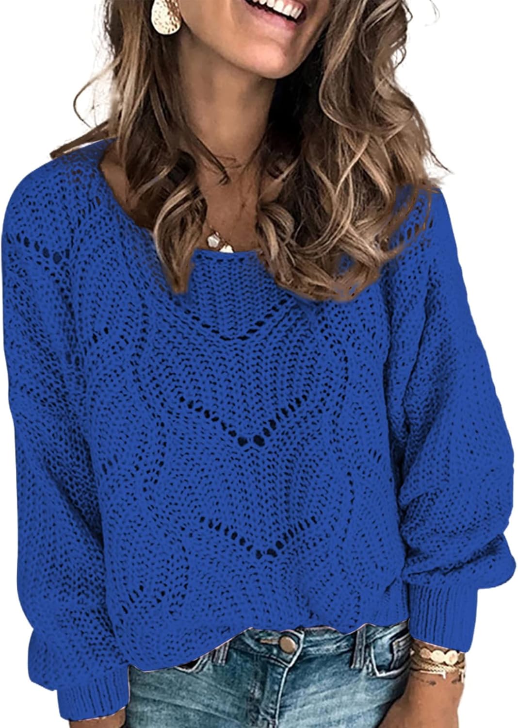 Dokotoo Womens Sweaters Crewneck Cute Elegant Soft Long Sleeve