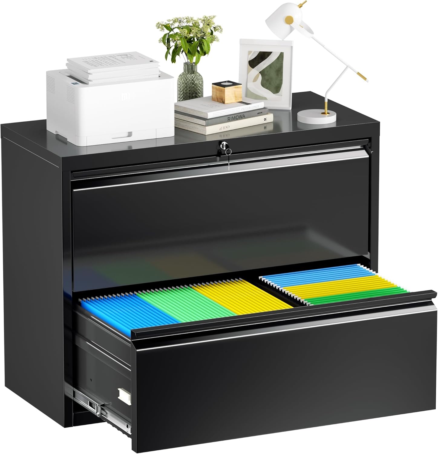 Bonusall Lateral File Cabinet: Heavy Duty 2 Drawer Storage Solution