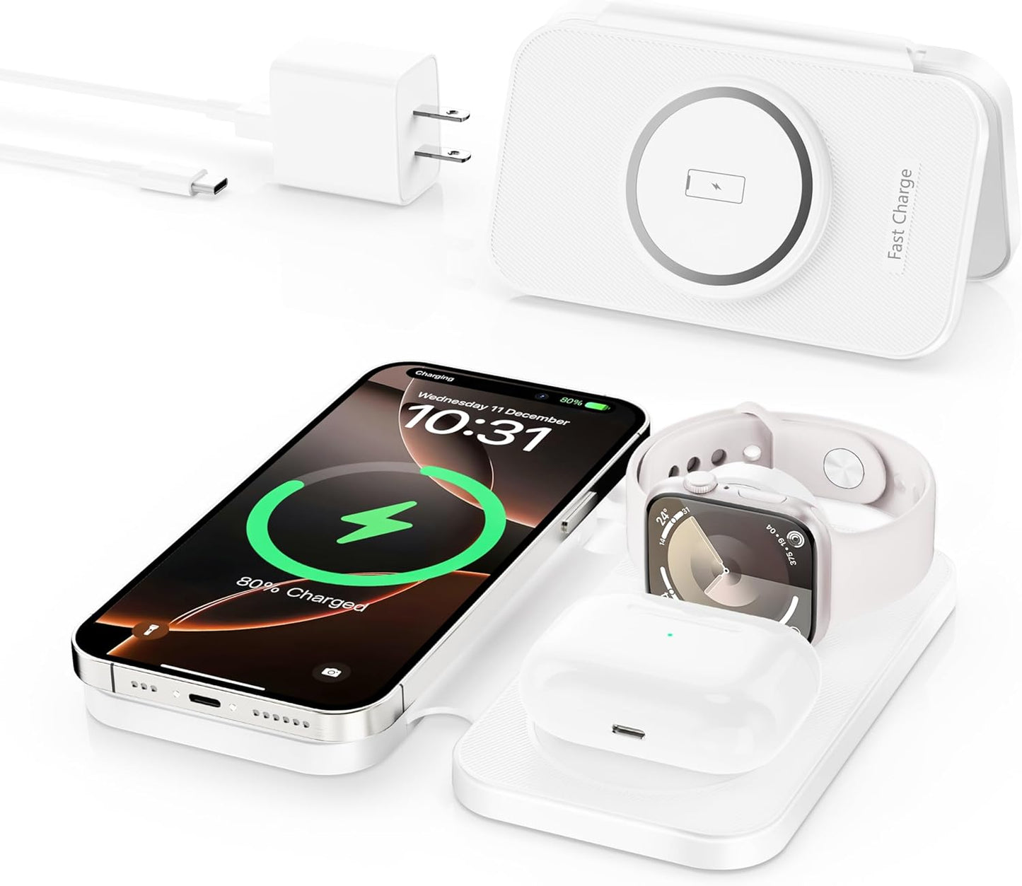 RYND 3-in-1 Magnetic Wireless Charger: Travel-friendly Power Hub