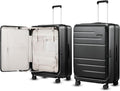 LUGGEX Checked Suitcase with Spinner Wheels - Vertical Access 28 in