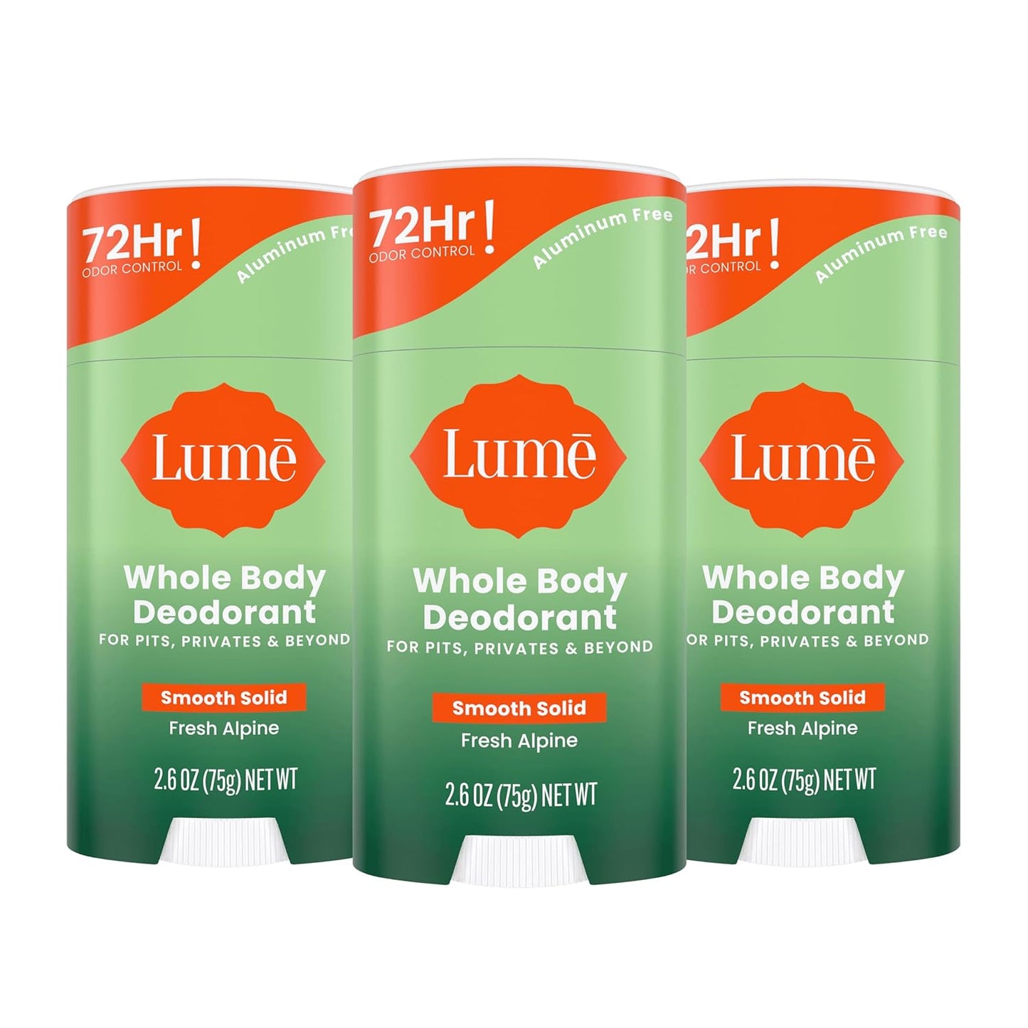 Lume Whole Body Deodorant Smooth Solid Stick for 72 Hour Odor Control
