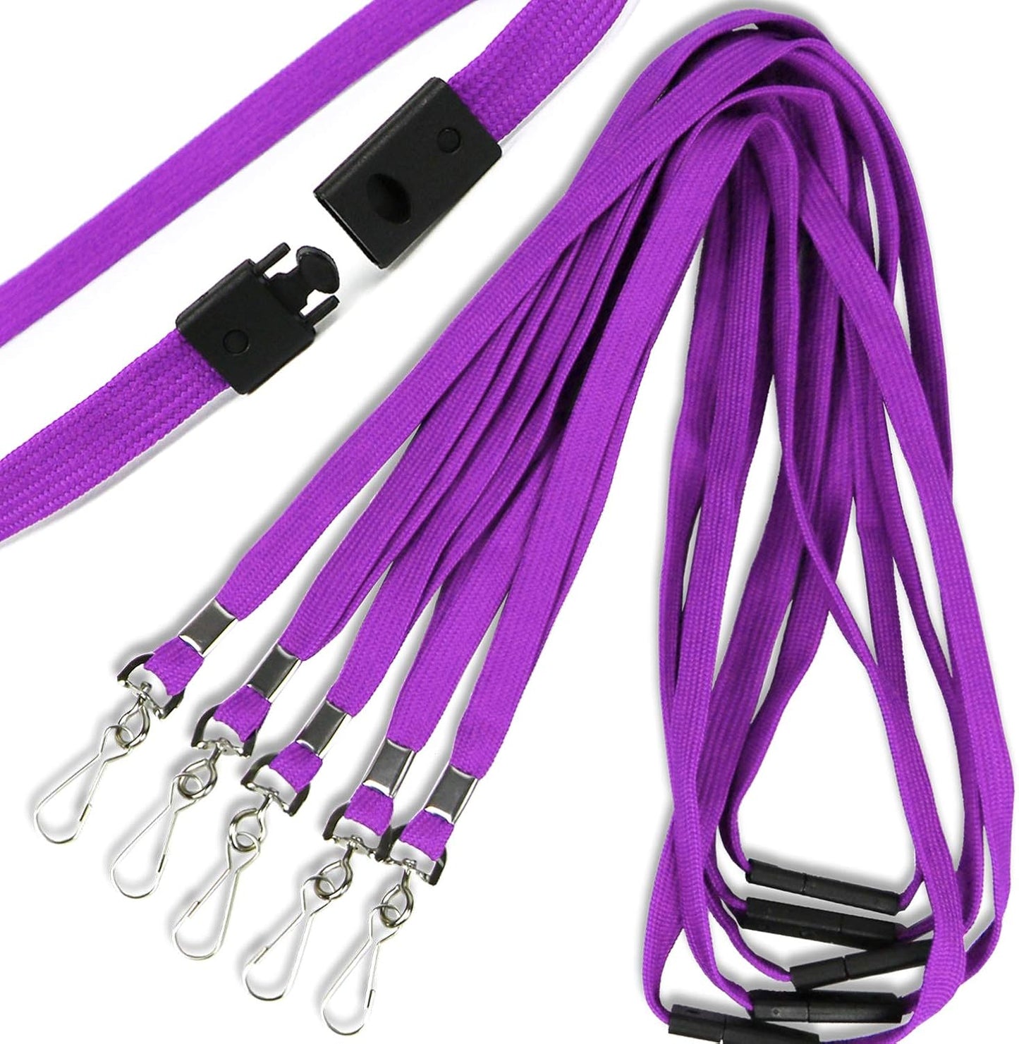Premium Breakaway Lanyards for ID Badges - Bulk Pack of 100