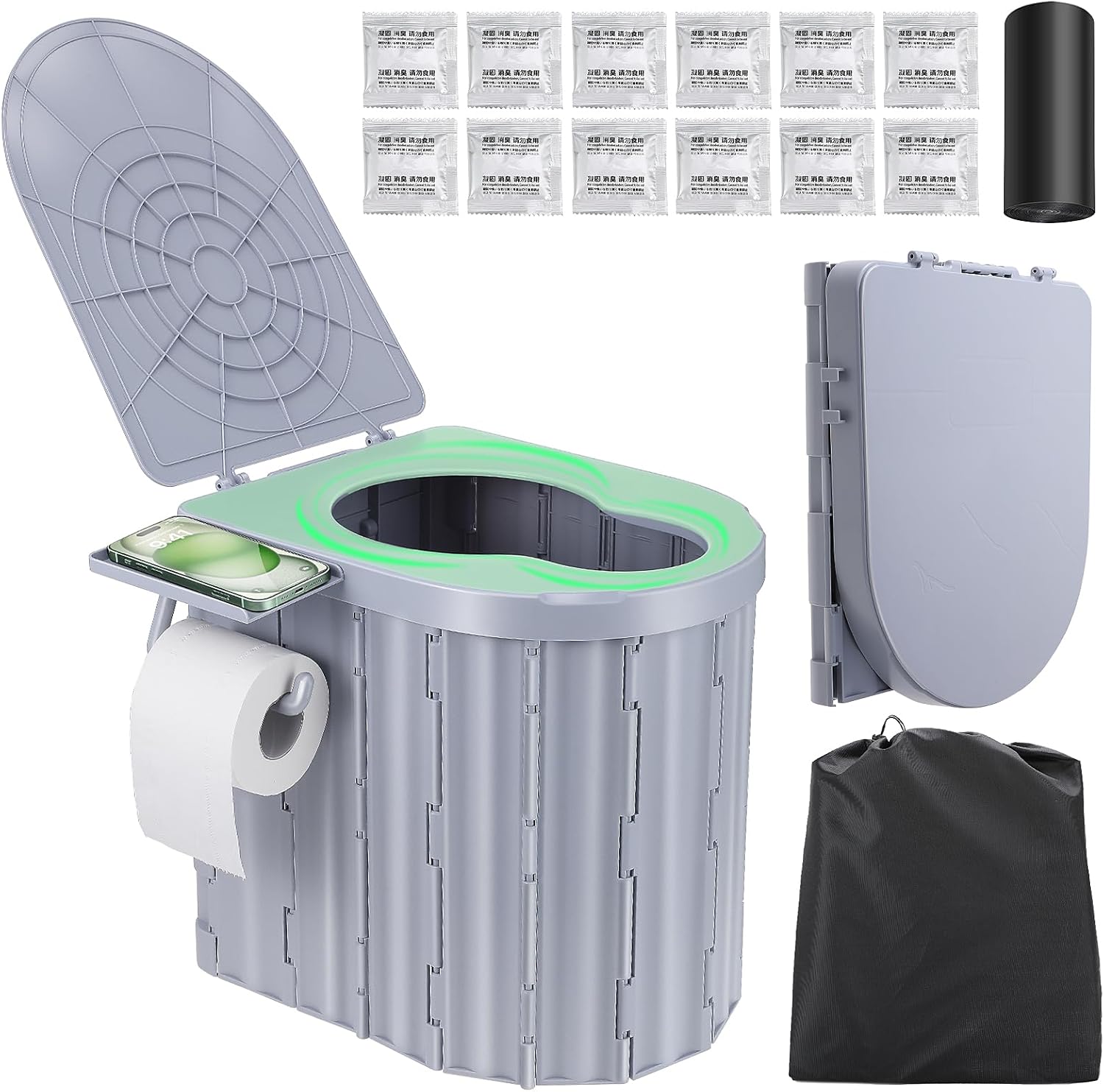 Portable Travel Toilet for Outdoors - Ideal for Camping, Hiking, Trips