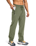 Pudolla Men's Workout Athletic Pants with Zipper Pockets (Style 7Z3T)