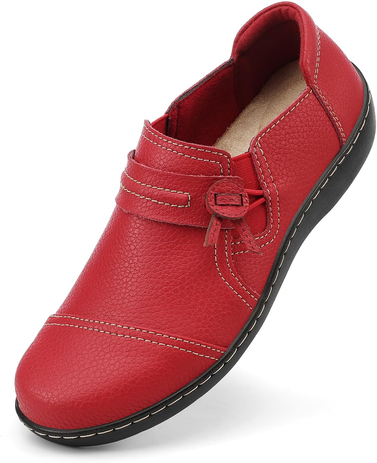 LAZYPOP Women's Classic Comfort Leather Loafers for Everyday Wear