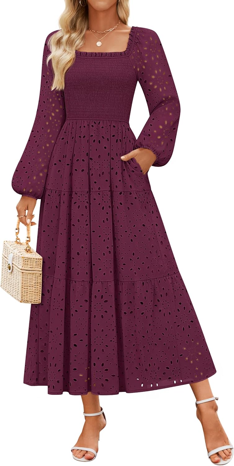 ZESICA Women's Fall Long Sleeve Maxi Dresses for Every Occasion