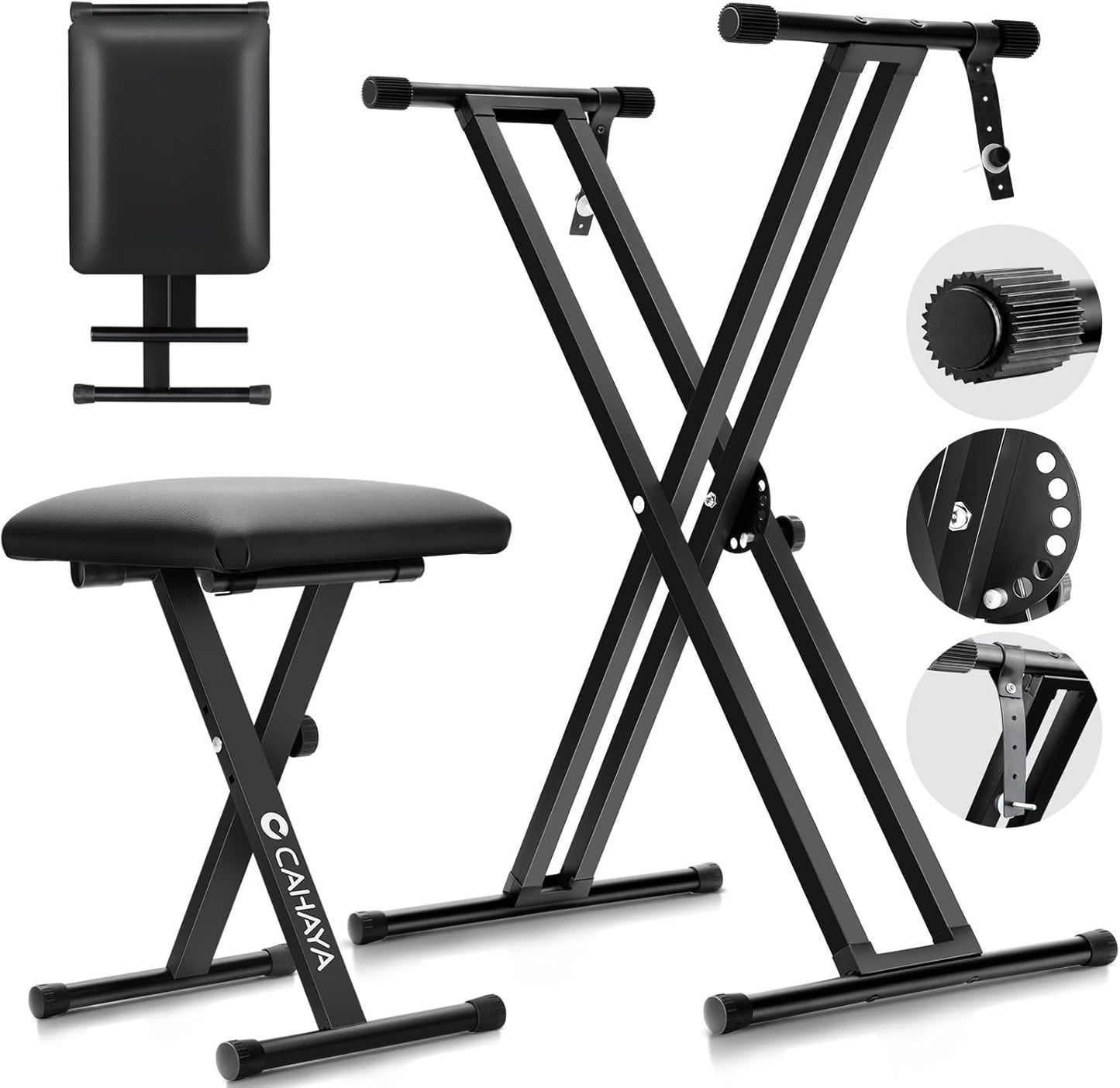 CAHAYA Double-X Keyboard Stand: Adjustable & Portable