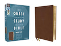 NIV Quest Study Bible Large Print Leathersoft Brown - Q&A Study Bible