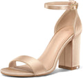 Chunky Block Heels for Women 3.5 in Ankle Strap Heeled Sandals