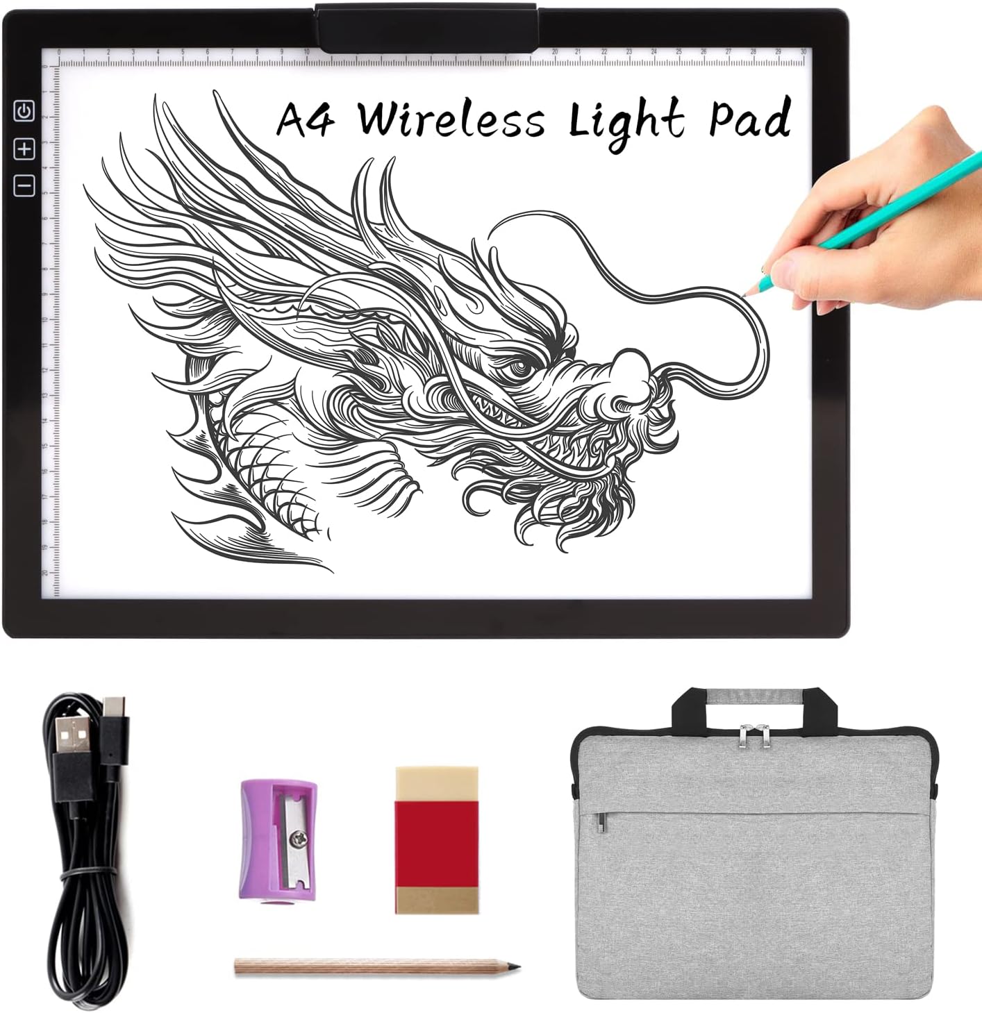 TOHETO A4 Light Pad: Rechargeable, Dimmable & Portable
