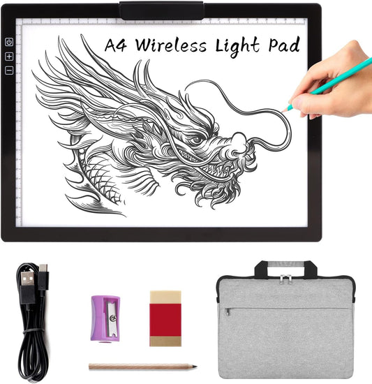 TOHETO A4 Light Pad: Rechargeable, Dimmable & Portable