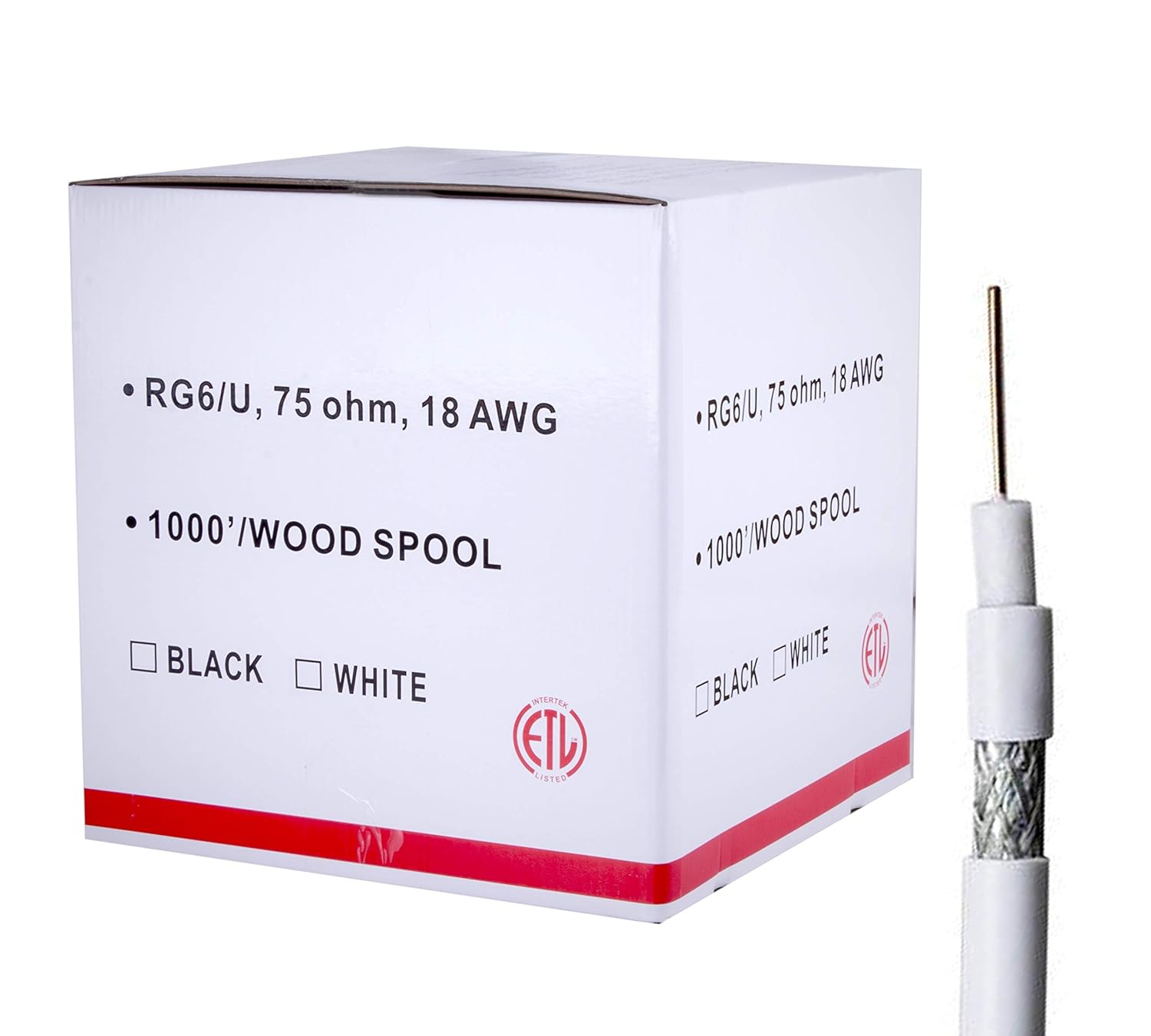 Five Star Shielded RG6 Coaxial Cable for Audio and Video Use