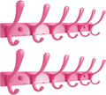 Wall Mounted Coat Rack 6 Hooks Pack of 2 - Space-Saving Heavy Duty