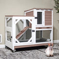 Gutinneen 2-Story Rabbit Hutch with Chew-Proof Ramp - Spacious Wooden