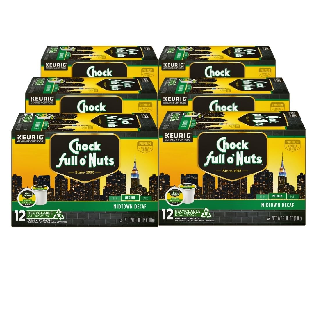Chock full oNuts Midtown Decaf K-Cup Pods for Keurig Brewers