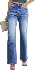 Sidefeel Women's Wide Leg Jeans High Waisted Straight Denim designed