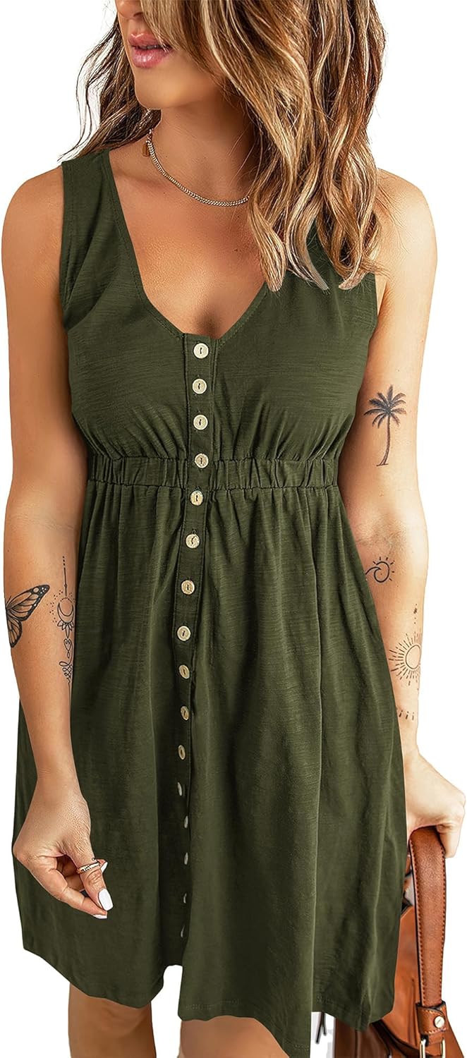 BTFBM Women Sleeveless Summer Dress for Stylish Beach Days