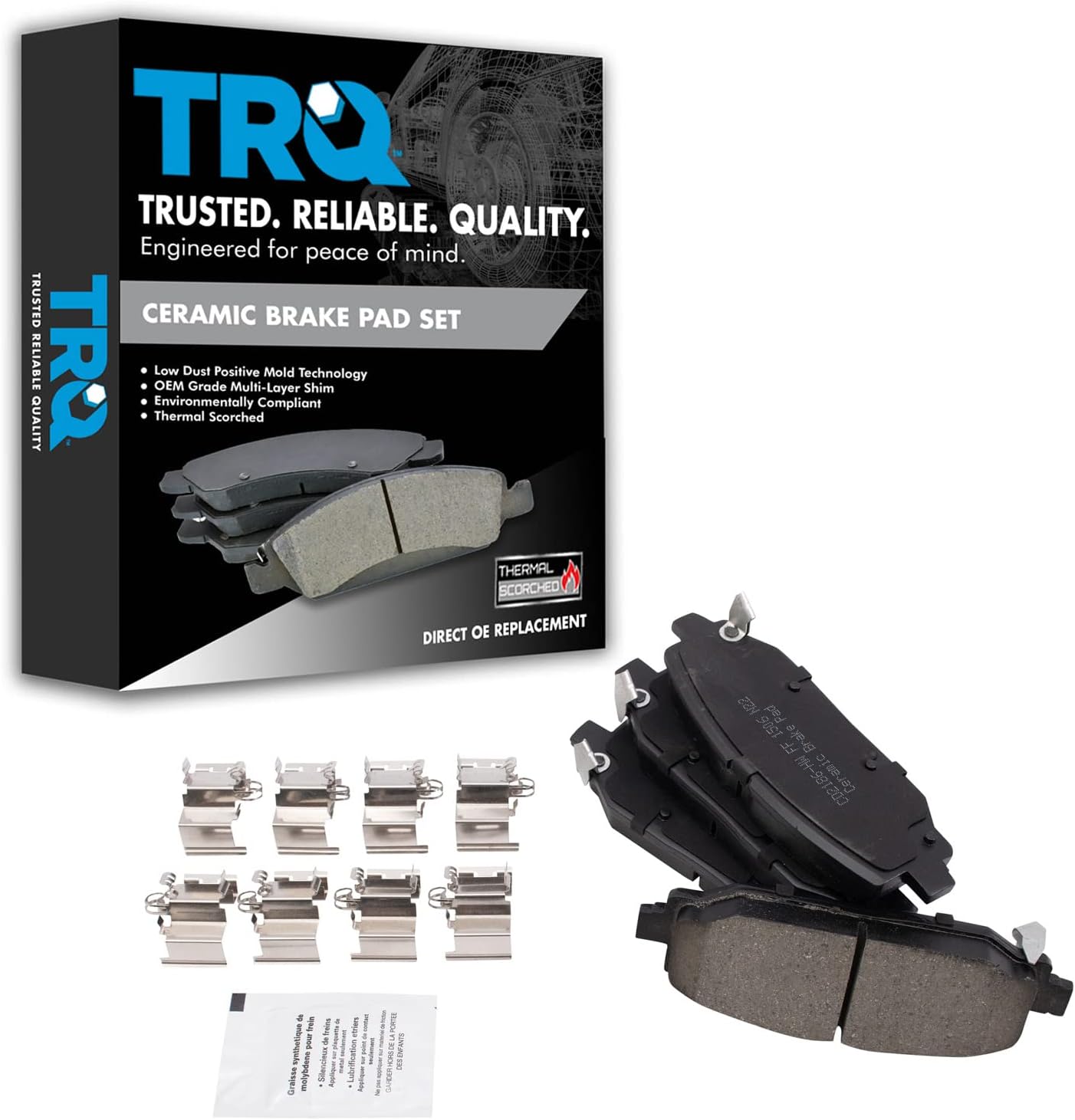 TRQ Rear Brake Pads Ceramic for 2018-2022 Jeep Wrangler