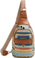 Womens Sling Bag Crossbody Bags for Women Chic Rainbow Design