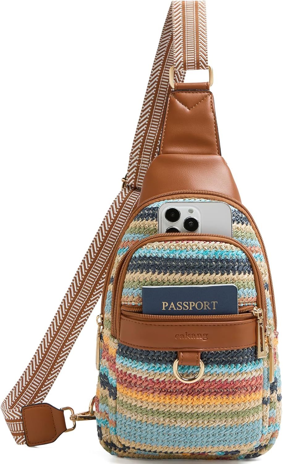 Womens Sling Bag Crossbody Bags for Women Chic Rainbow Design