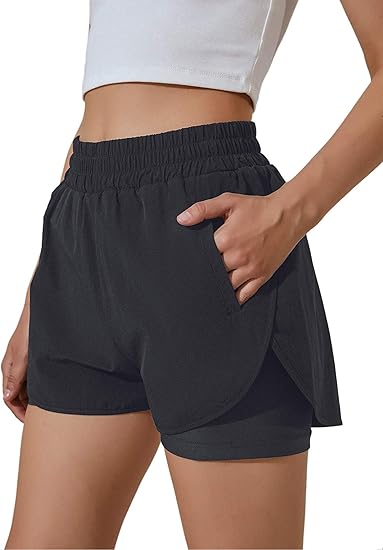 BMJL Women's Running Shorts with Elastic Waistband for Comfort