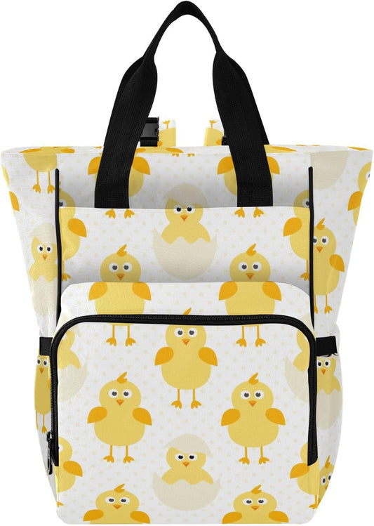 Large Capacity Chickens Diaper Backpack - Insulated Pockets