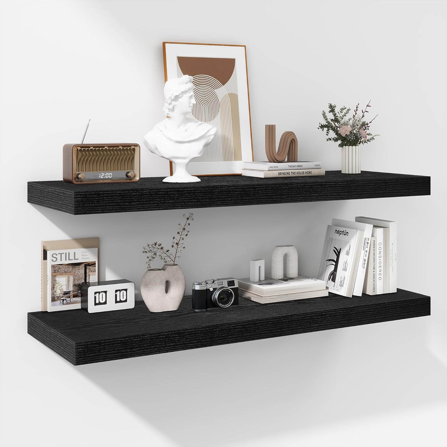 Floating Shelves 12 Inch Rustic Wooden Wall Storage Solution
