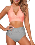 Two Piece High Waisted Bikini Set Swimsuits - Tummy Control Fit