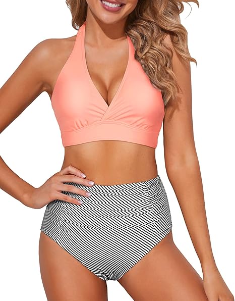 Tempt Me Women Two Piece High Waisted Bikini Set for Summer Fun