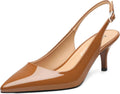 NUMALEO Slingback Kitten Heels Pointed Pumps - Comfortable 2.5in