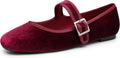 Women's Ballet Flats Square Toe Velvet Mary Jane - Comfortable Dress