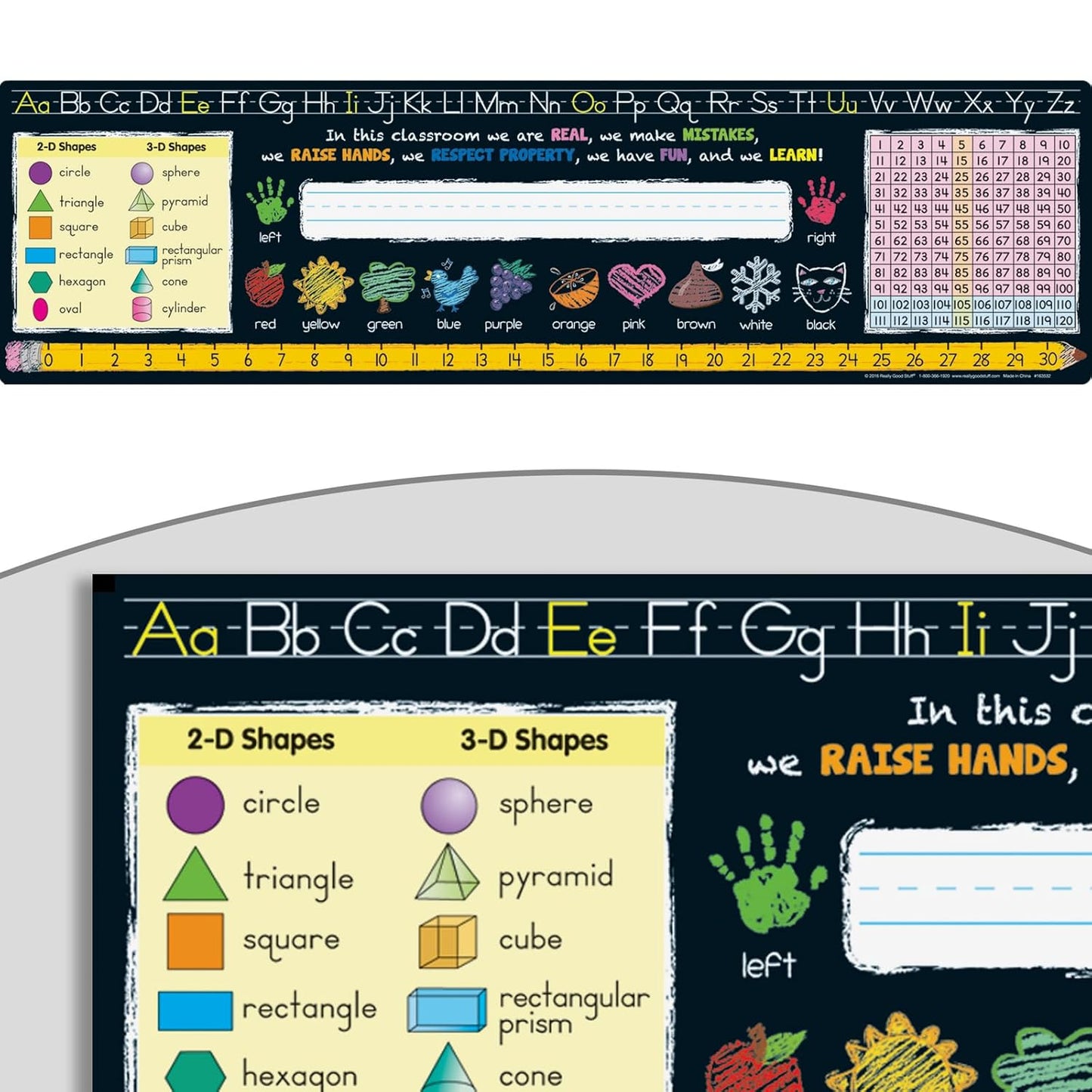 Chalkboard Style Self-Adhesive Vinyl Desktop Helpers for Students