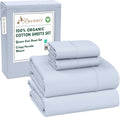 RUVANTI 100% Organic Cotton Sheets Queen Size - Crisp Percale Comfort