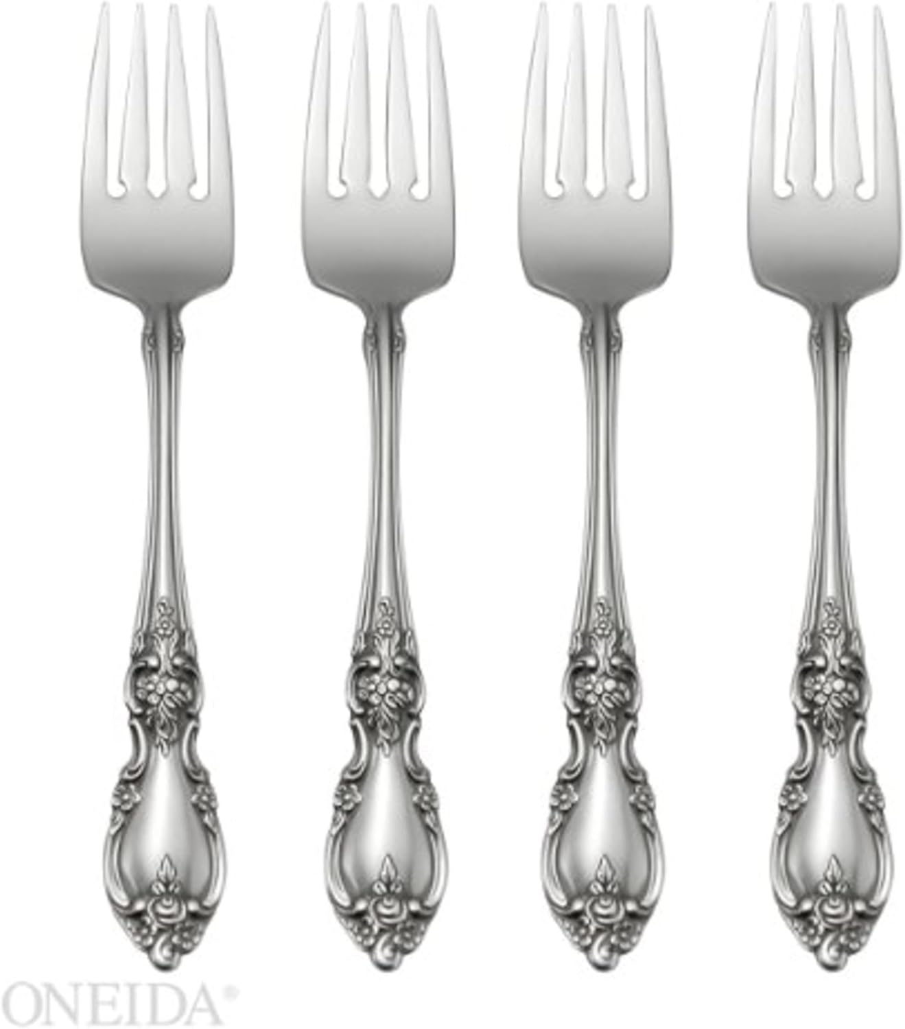 Oneida Louisiana 4-Piece Fine Salad Forks Set for Elegant Dining