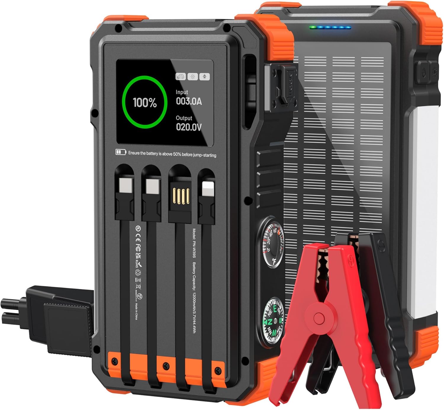 Powerful Solar Jump Starter for 12V Vehicles and More