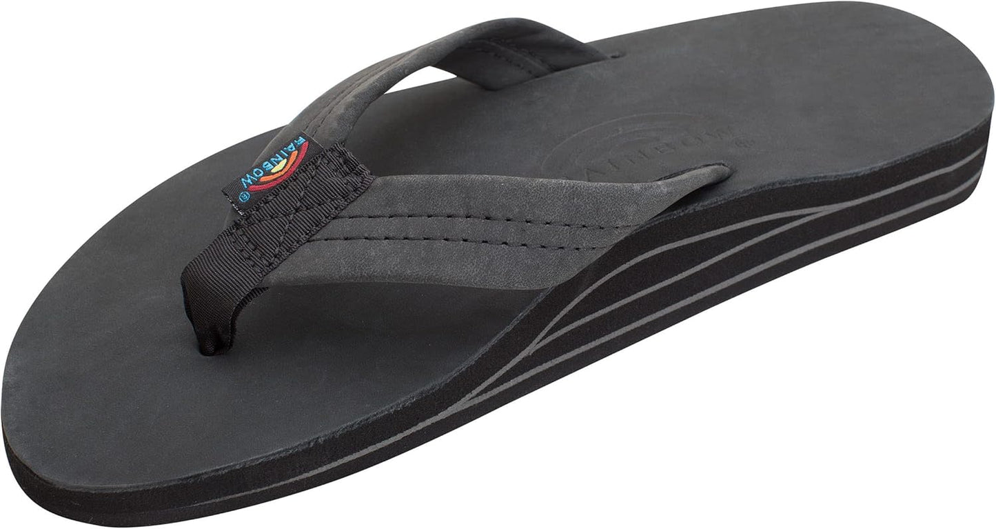 Rainbow Sandals Men's Double Layer Leather with Arch Support