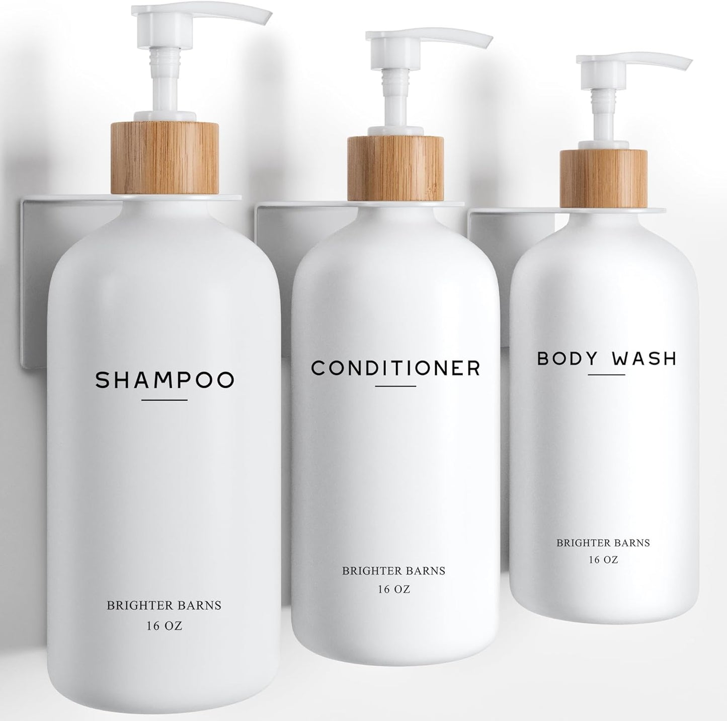 White Shampoo and Conditioner Dispenser Set for Stylish Showers