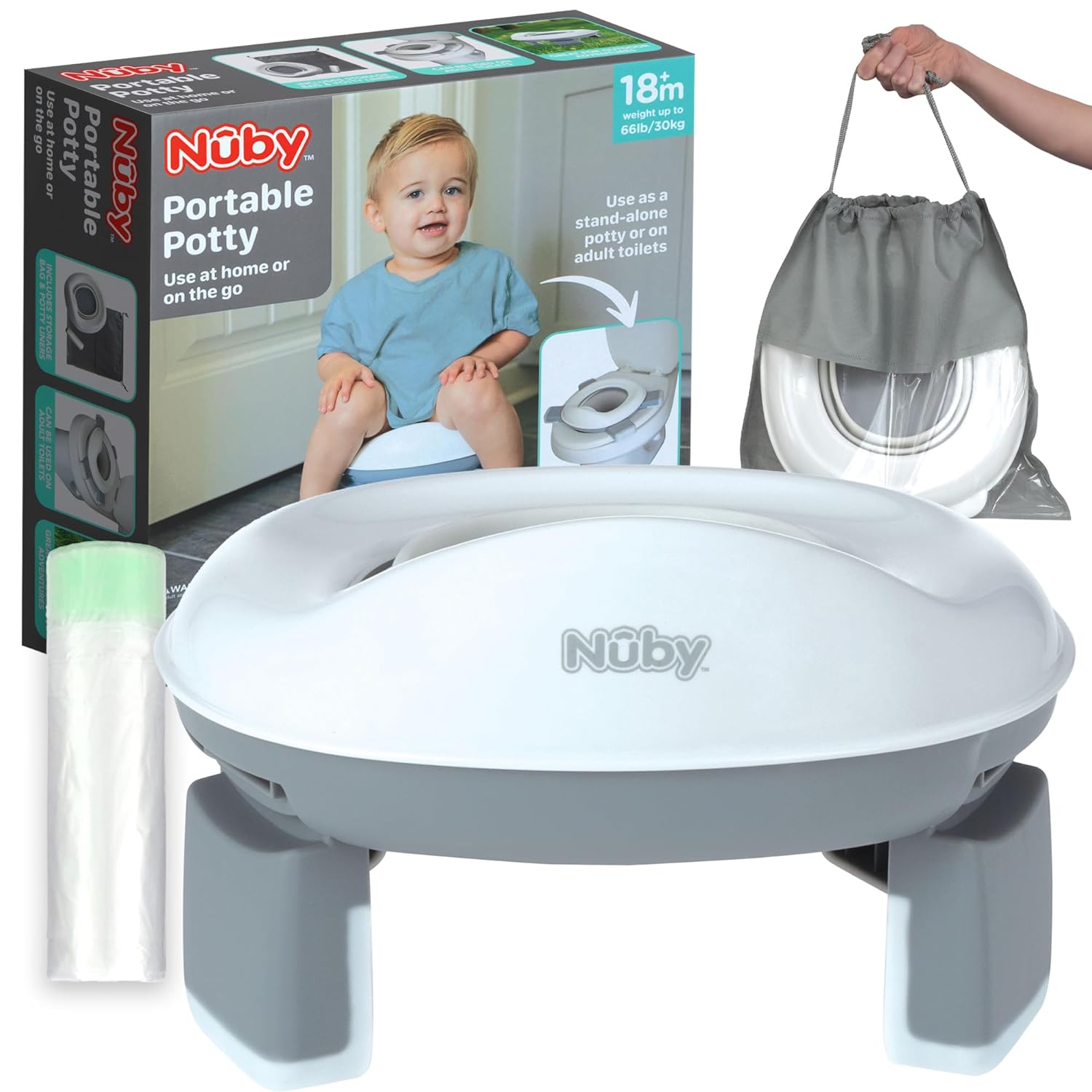 Nuby Portable Potty Seat - Travel Toilet for Toddlers