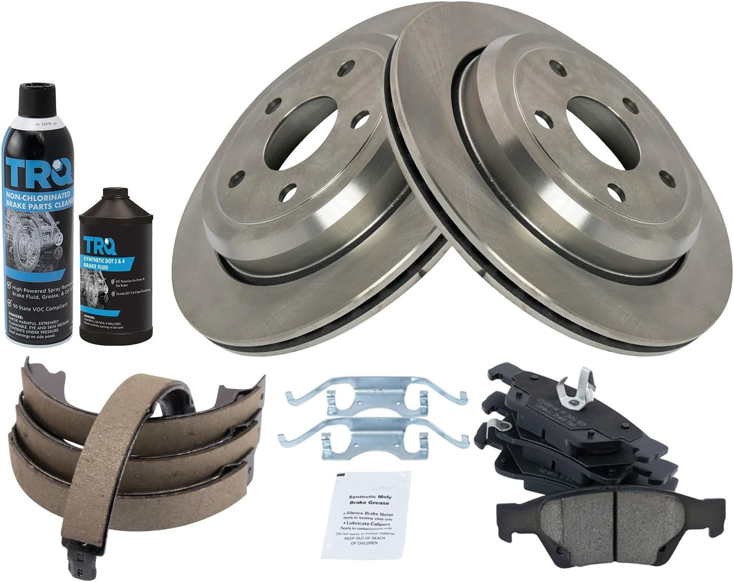 TRQ Rear Brake Pad & Rotor Kit for Dodge Durango & Jeep Grand Cherokee