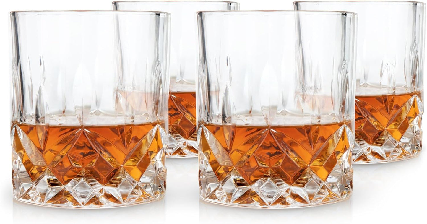 Viski Admiral Crystal Whiskey Tumbler Set for Elegant Sipping