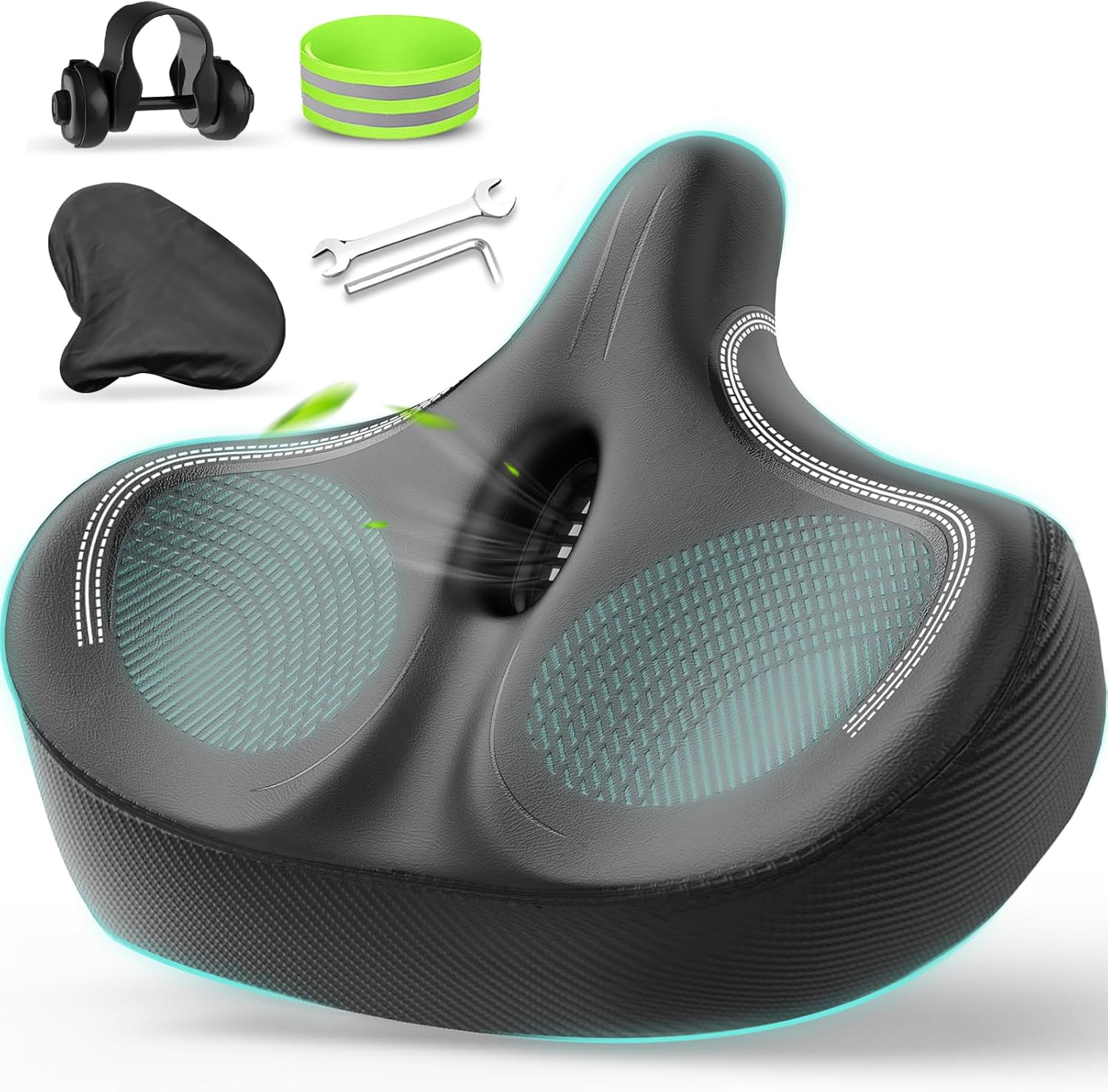 Comfortable Extra Wide Bike Seat for Men and Women Riding